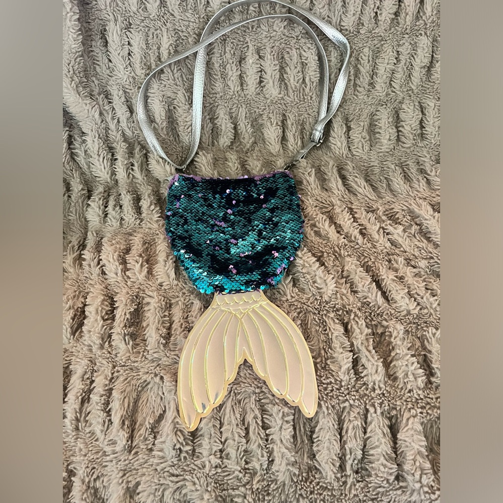 Girls kids flip sequin mermaid purse bag